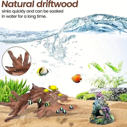 10-15CM Natural Driftwood Aquarium Decor - Premium Wood Fish Tank Ornament, Authentic Wooden Landscape for Aquatic Environments    Your Coastal Marketplace | Shoreshopper.com