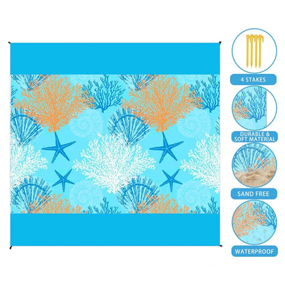 Beach Blanket Super Large 79 x 83 Inch Sandproof Waterproof Soft Comfortable Material Light Weight Portable for Beach Outdoor    Your Coastal Marketplace | Shoreshopper.com