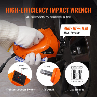 SucceBuy 5T Electric Car Jack Hydraulic Jack with Electric Impact Wrench Built-in Inflatable Pump, LED Light for SUV Sedan Truck    Home Decor Supply | Online Retail | ShoreShopper.com