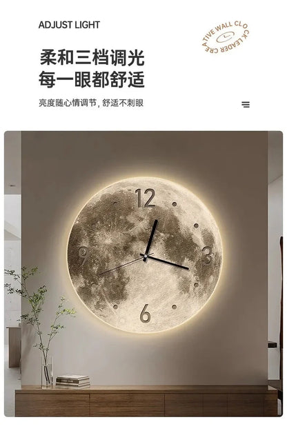 16 Inch Fashions Wall Clock Dining Room Living Moon The Earth Modelling LED Light Silent Movement Bedroom Clock Wall Decoration    Home Decor Supply | Online Retail | ShoreShopper.com