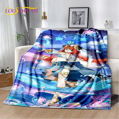 Genshin Impact Cartoon Game Soft Plush Blanket,Flannel Blanket Throw Blanket for Living Room Bedroom Bed Sofa Picnic Cover Kids    Your Coastal Marketplace | Shoreshopper.com