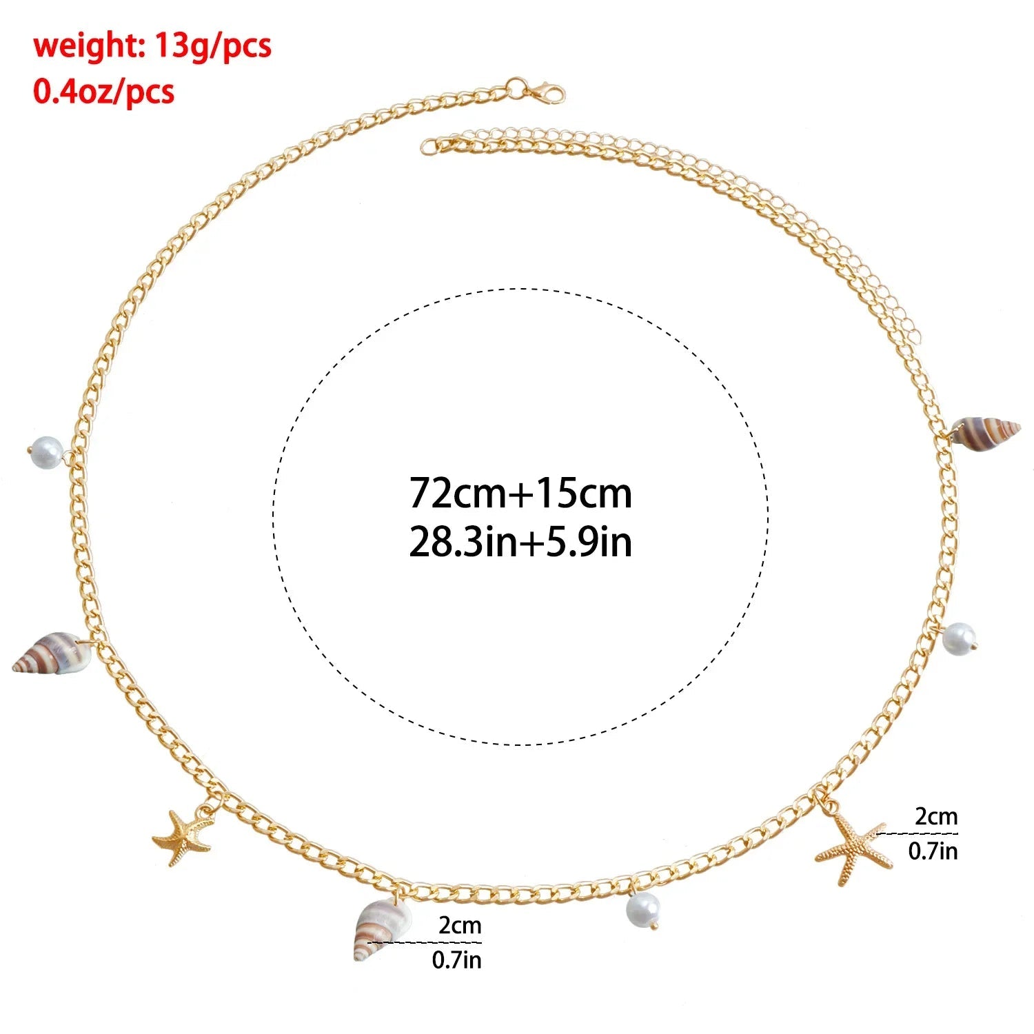 Bohemian Summer Beach Shell Waist Link Imitation Pearl Sea Star Conch Pendant Body Chain for Women Fashion Jewelry Accessories    Your Coastal Marketplace | Shoreshopper.com