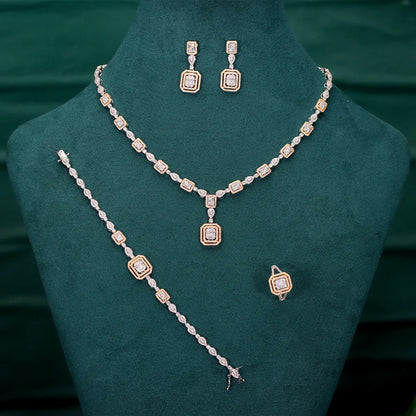Bridal jewelry set, ladies' earrings and necklace set, rhinestone and crystal wedding jewelry set, 3 pieces of gifts    Home Decor Supply | Online Retail | ShoreShopper.com