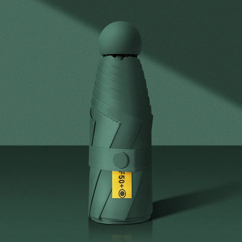 Capsule Umbrella, Portable Mini Sun Umbrella, Sunscreen Umbrella, Black Alloy Handle, with Storage Box, Dual-Use for Sun Protect    Your Coastal Marketplace | Shoreshopper.com
