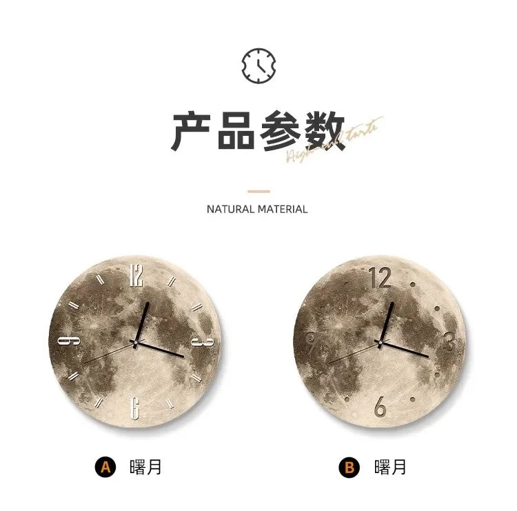 16 Inch Fashions Wall Clock Dining Room Living Moon The Earth Modelling LED Light Silent Movement Bedroom Clock Wall Decoration    Home Decor Supply | Online Retail | ShoreShopper.com