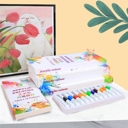 Acrylic Paint Set 12/18/24/36 Colors 12ml Tubes Non-Toxic Waterproof Art Craft Paints for Artists Kids Beginners School Supplies    Home Decor Supply | Online Retail | ShoreShopper.com