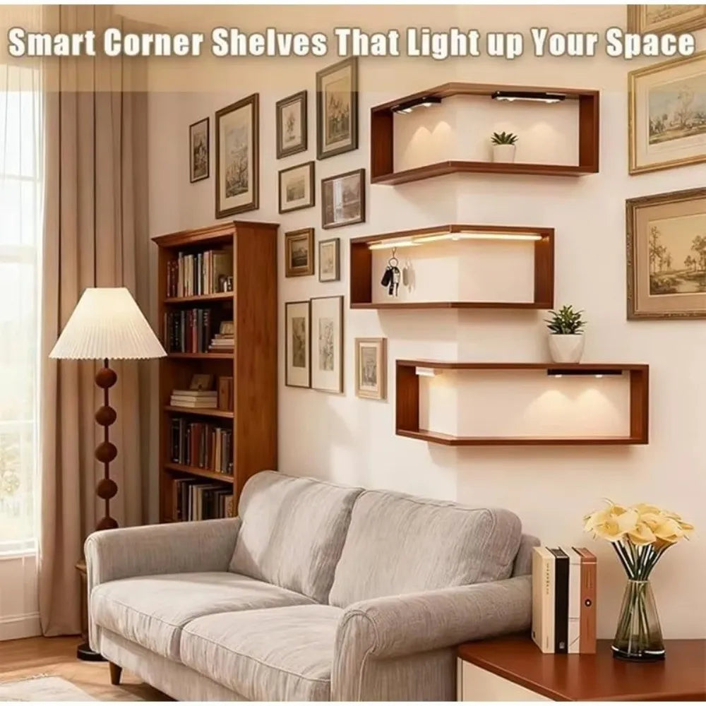 Space Saving 90 Degree Corner Wall Shelf Floating Shelf Suspended Wooden Display Shelf Wall Mounted Corner Bookshelf Home    Home Decor Supply | Online Retail | ShoreShopper.com
