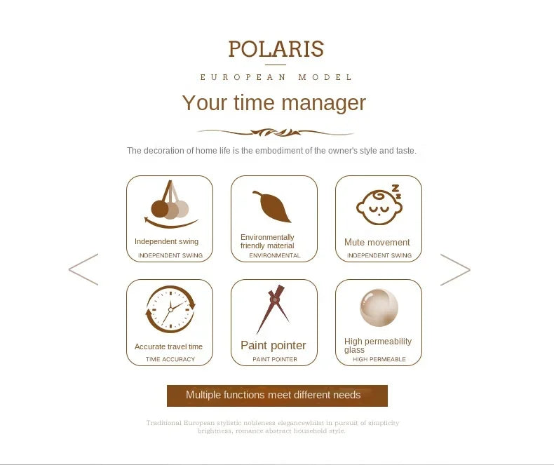 Polaris Light Luxury Home Design 60cm Wall Clock    Home Decor Supply | Online Retail | ShoreShopper.com