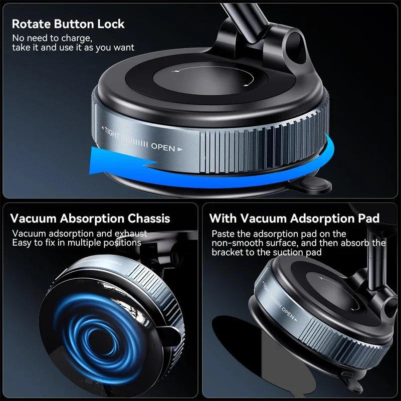 Car Mount Electric Vacuum Magnetic Holder Foldable Strong Suction Stand For Cell Phone For iphone 12 13 14 15 16 Live Streaming    Home Decor Supply | Online Retail | ShoreShopper.com