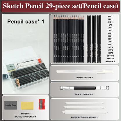 14-60 pcs Drawing Set Sketching Kit - Art Supplies,for Adults Artists with 3-Color Sketchbook,Graphite,Pastel,Charcoal Pencils    Home Decor Supply | Online Retail | ShoreShopper.com