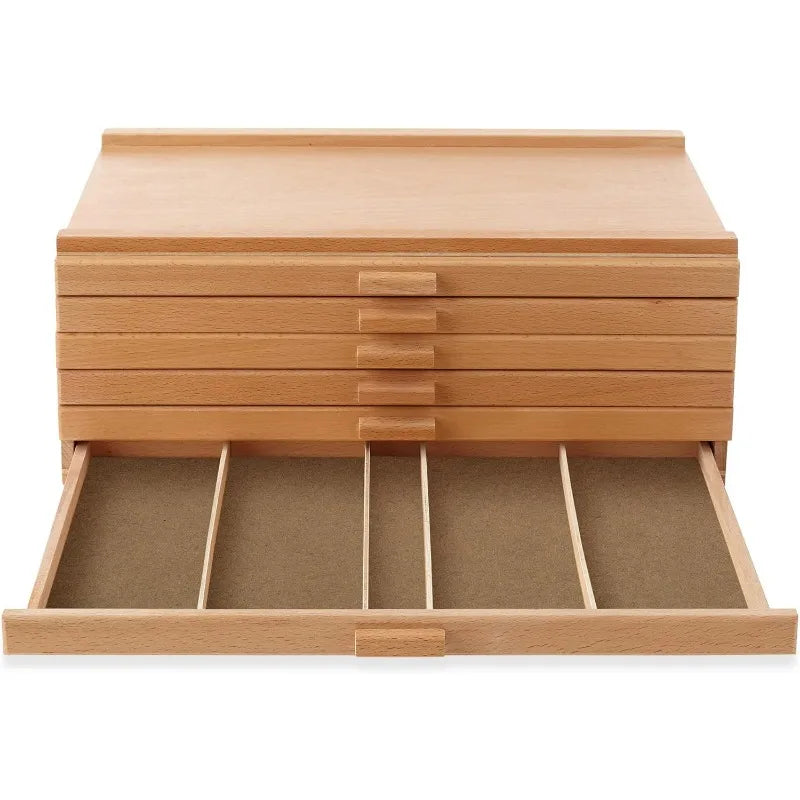 6 Drawer Wooden Artist Storage Supply Box for Pastels, Pencils, Pens, Markers, Brushes and Tools    Home Decor Supply | Online Retail | ShoreShopper.com