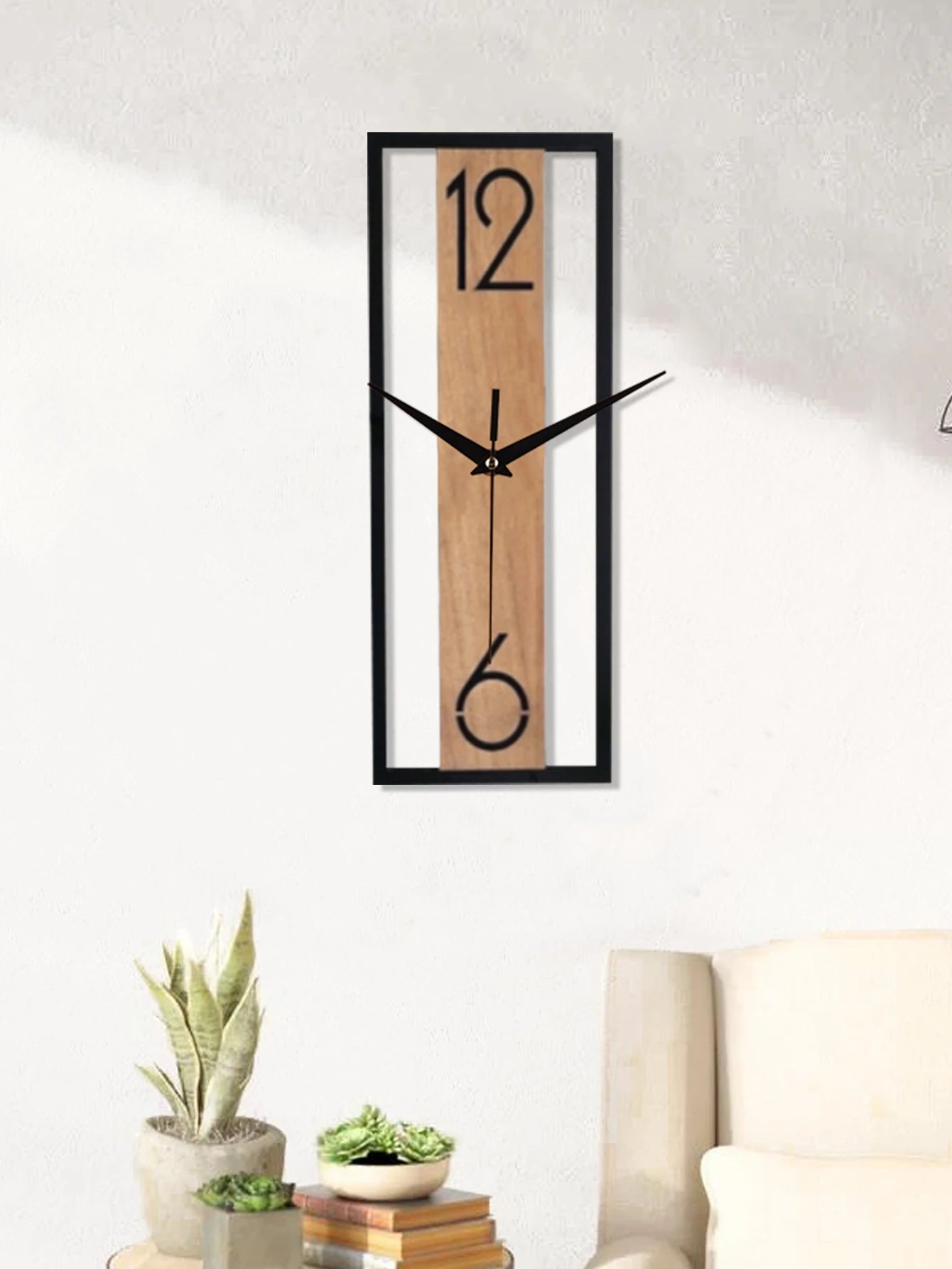 Rectangular wood grain wall clock for quiet decoration in homes and offices used in living rooms bedrooms and dining rooms    Home Decor Supply | Online Retail | ShoreShopper.com
