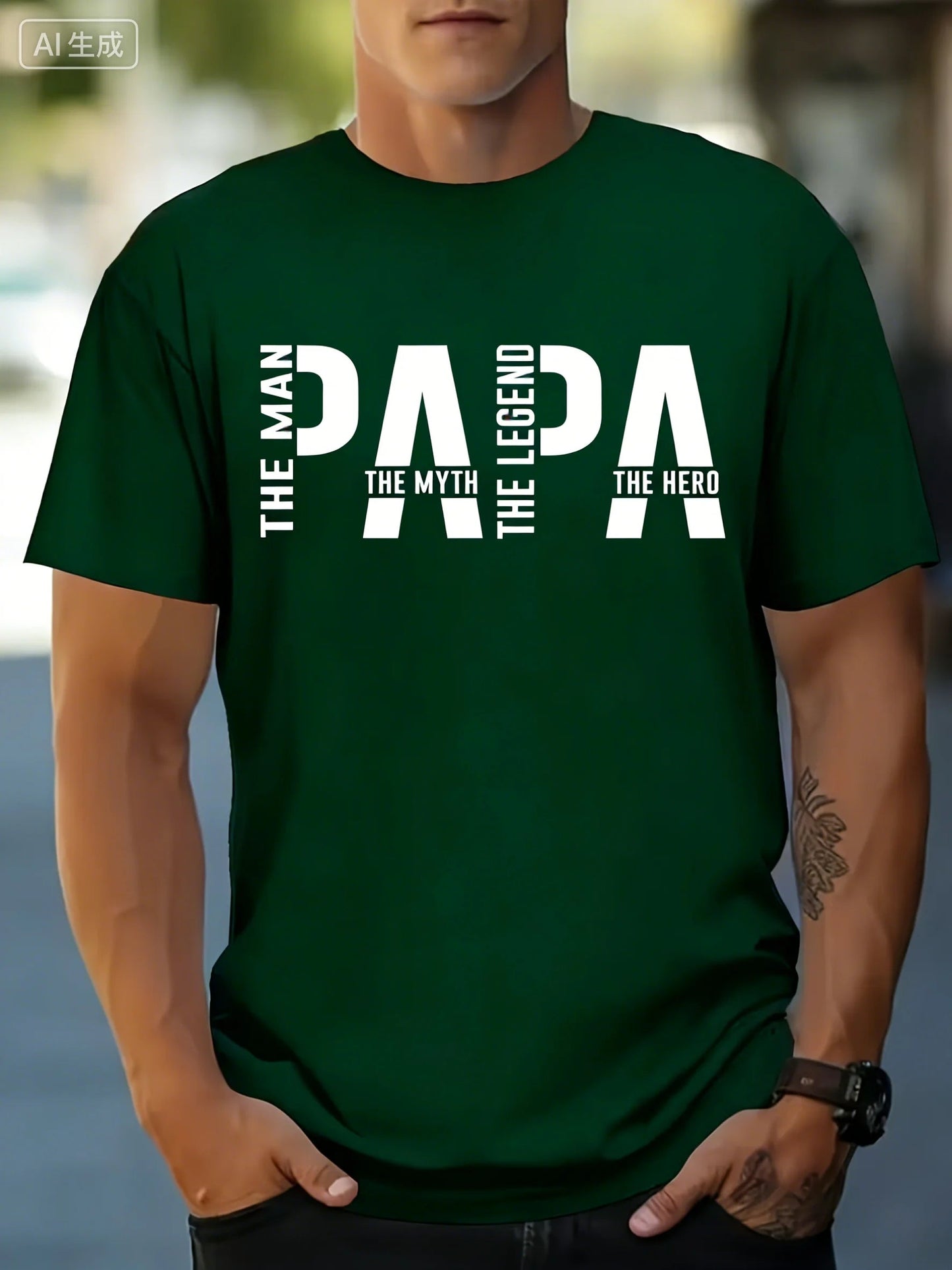 Summer Men's Father's Day Exclusive Fashion Short-sleeved Shirt with The "Dad" Theme Slogan 100% Cotton Comfortable and Casual    Your Coastal Marketplace | Shoreshopper.com