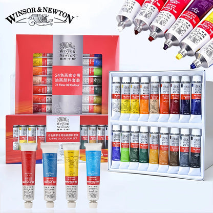 Winsor & Newton 12/18/24 Colors Professional Color Oil Paints 12ml Tube Painting Pigments With Brush And Palette Art Supplies    Home Decor Supply | Online Retail | ShoreShopper.com