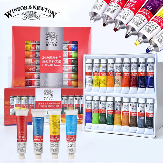 Winsor & Newton 12/18/24 Colors Professional Color Oil Paints 12ml Tube Painting Pigments With Brush And Palette Art Supplies    Home Decor Supply | Online Retail | ShoreShopper.com
