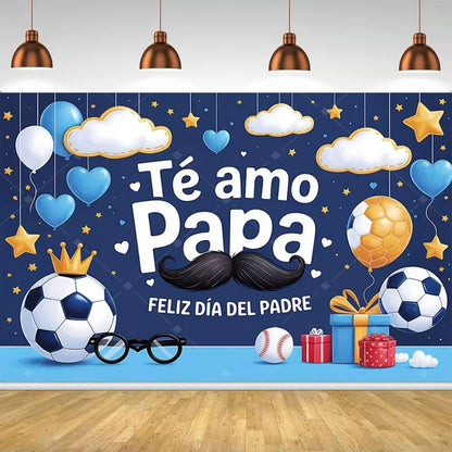 Spanish Feliz Dia Papa Backdrop Father's Day Photo Background Balloon Mustache Tie Banner Dad Party Decoration  Booth Props    Your Coastal Marketplace | Shoreshopper.com