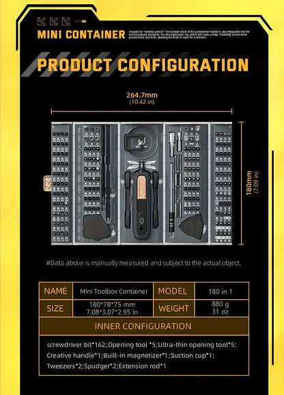 180 in 1 Precision Manual  Multifunctional Screwdriver Set Magnetic Phillips Bits Mobile iPhone & PC & Glasses Repair Tool Gift    Home Decor Supply | Online Retail | ShoreShopper.com