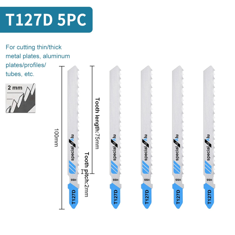 Jigsaw Blades Set T-Shank Jig Saw Blades for Wood Plastic and Metal Cutting Compatible as Bosch/DEWALT/RYOBI/One+/Makita - ShoreCo.Shop