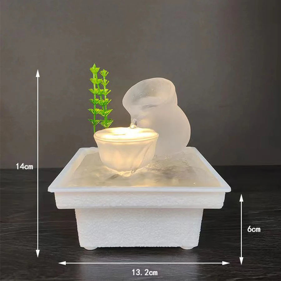 Mini Zen Desktop Fountain - LED Waterfall for Office Desk, Feng Shui Decor & Meditation Relaxation    Home Decor Supply | Online Retail | ShoreShopper.com