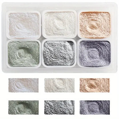 6-Color Iridescent Watercolor Paint Set for Artists and Painting Enthusiasts, Perfect for Professional Artistic Purposes    Home Decor Supply | Online Retail | ShoreShopper.com