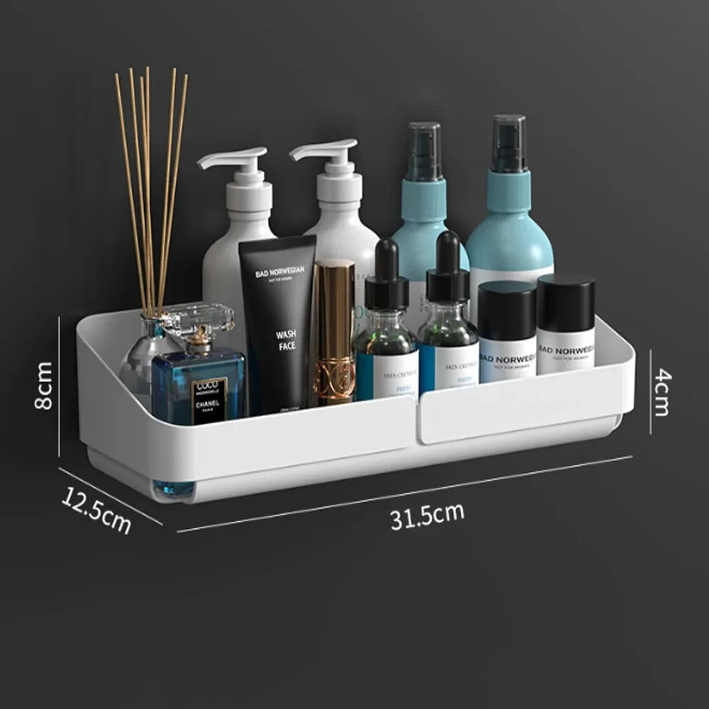 Bathroom  Kitchen Convenience Rack Shelf Makeup Storage Organizer Shower Shelf Cosmetics Shampoo Rack  Wall Spice No Drilling    Home Decor Supply | Online Retail | ShoreShopper.com