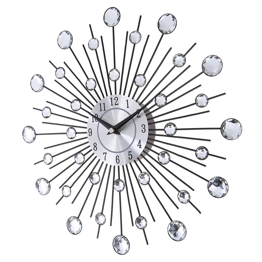 DIY Modern Design Large Wall Clock Quartz Movement Hanging Circle Decor Battery Powered Jeweled Artistic Clock for Living Room    Home Decor Supply | Online Retail | ShoreShopper.com