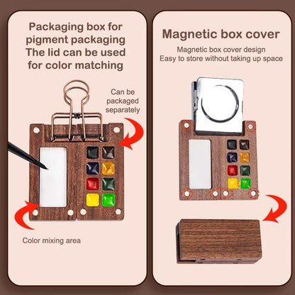 1pc Art Supplies Sketchbook Palette Mini Walnut Wood Watercolor Palette Portable Paint Box With Clip Travel Painting Paint Tray    Home Decor Supply | Online Retail | ShoreShopper.com