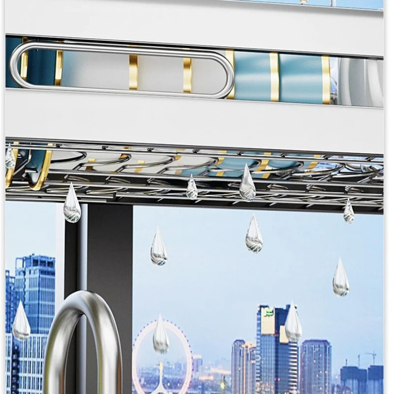 Stainless Steel Sink Shelf Bowl Drain Rack Kitchen Storage Rack Multifunctional Dish Cutlery Knife Spoon Sink Rack Set Organizer    Home Decor Supply | Online Retail | ShoreShopper.com