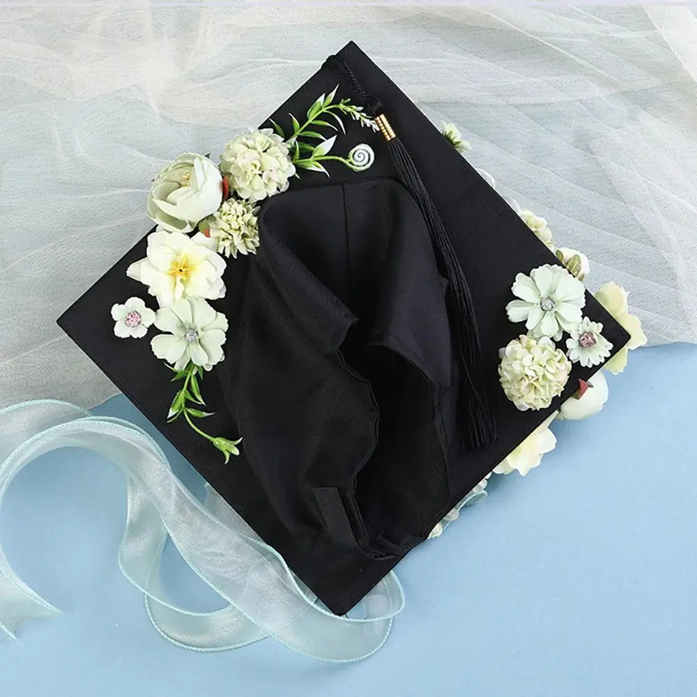 Headwear Doctor Flowers Graduation Cap Master Bachelor Trencher Cap Adjustable Fringe Mortar Board Graduation Party    Your Coastal Marketplace | Shoreshopper.com