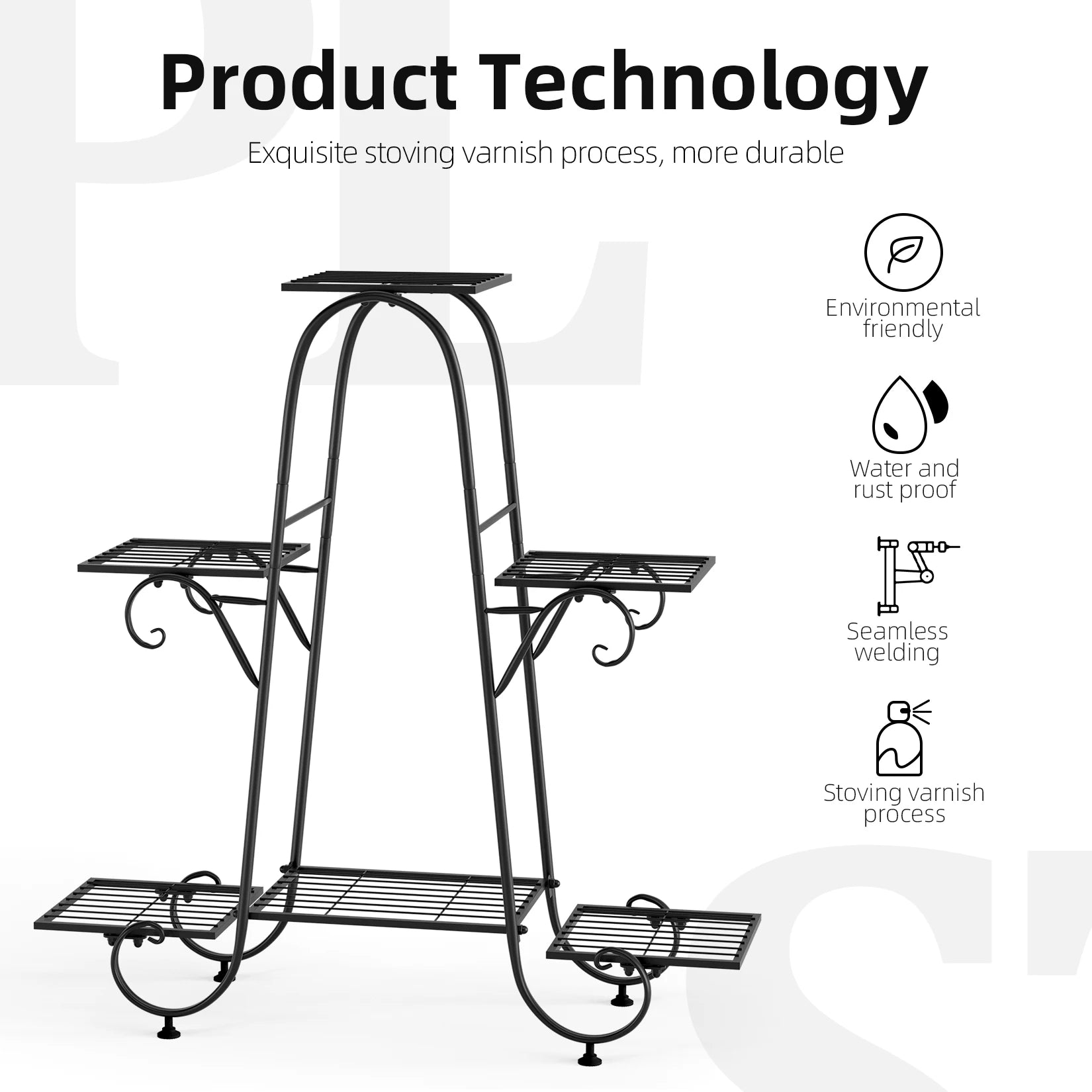 6 Tiers Metal Plant Stand Indoor Outdoor Flower Display Rack Holder    Home Decor Supply | Online Retail | ShoreShopper.com