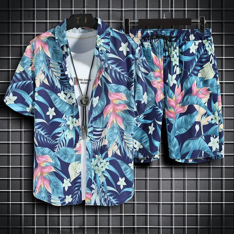 Beach Clothes For Men 2 Piece Set Quick Dry Hawaiian Shirt and Shorts Set Men Fashion Clothing Printing Casual Outfits Summer    Your Coastal Marketplace | Shoreshopper.com