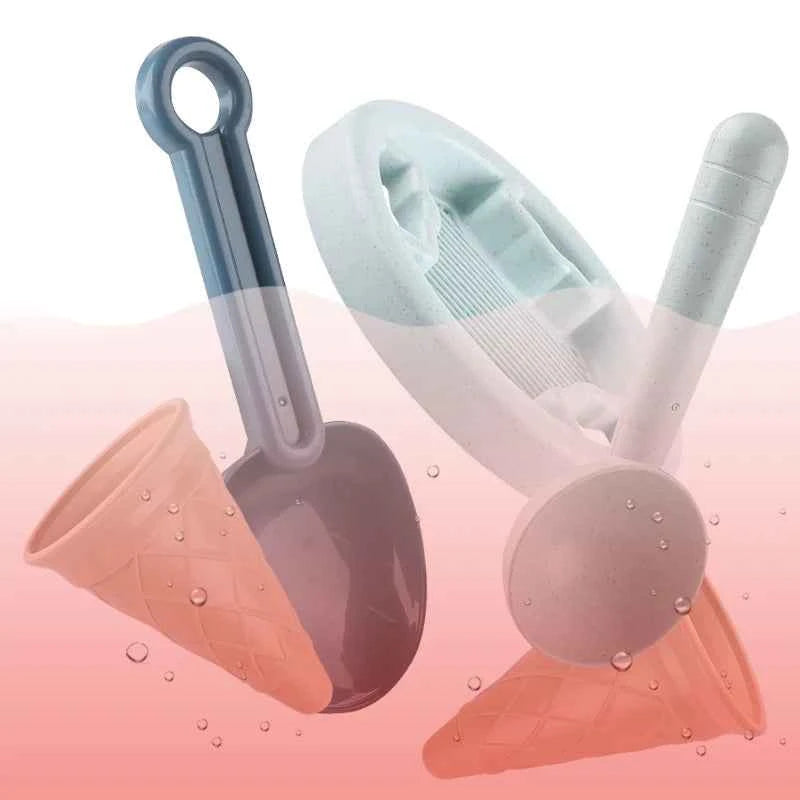 9 pieces beach toys beach bucket set A bucket, filter, accessories for homemade ice cream Can make ice ball Beach travel to
