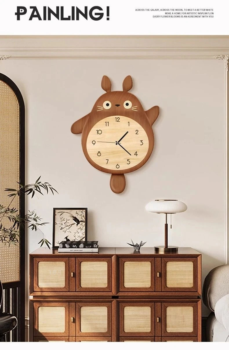Cartoon Cat Design Wall Clock Wooden Sway Hanging Clock Decorative Painting For Restaurant Home Decor Gift    Home Decor Supply | Online Retail | ShoreShopper.com