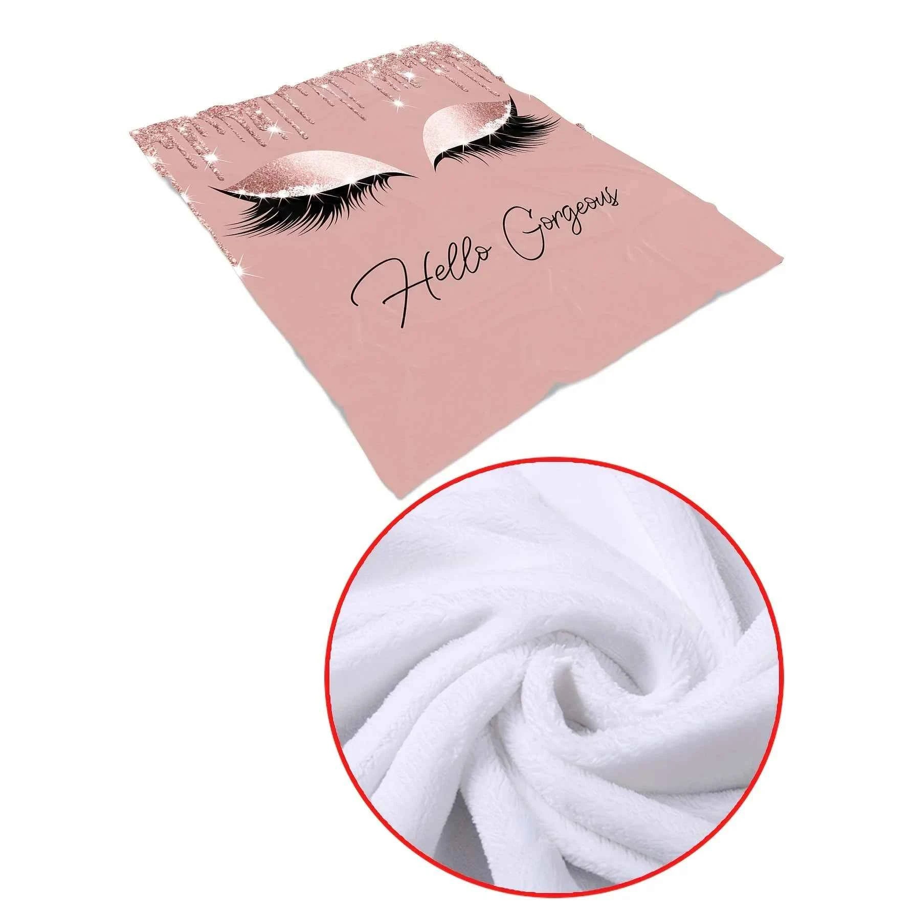 VIKAMA Sparkling Diamond Eyelash Cover Blanket Soft and Skin friendly No Hair Loss Best Friend Gift Bedroom Decoration