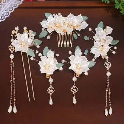 1 Set Ancient Headwear Hairpins Complete Super Immortal Made Headwear New Simple Pink flower Children's Ancient Headwear    Your Coastal Marketplace | Shoreshopper.com