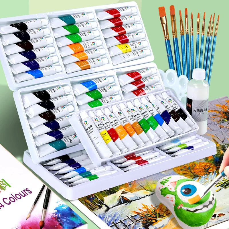12/18/24/36 Colors Acrylic Paint Set Art Supplies акриловые краски 야광도료 for Artist On Metal Plastic Ceramic Leather Wood Glass    Home Decor Supply | Online Retail | ShoreShopper.com