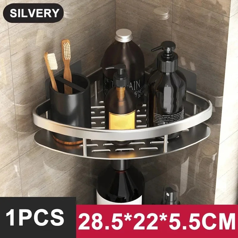 Bathroom Shelf Kitchen Storage Organizer Aluminum Alloy Shampoo Rack Shower Shelf Bathroom Accessories No Drill Shelf    Home Decor Supply | Online Retail | ShoreShopper.com