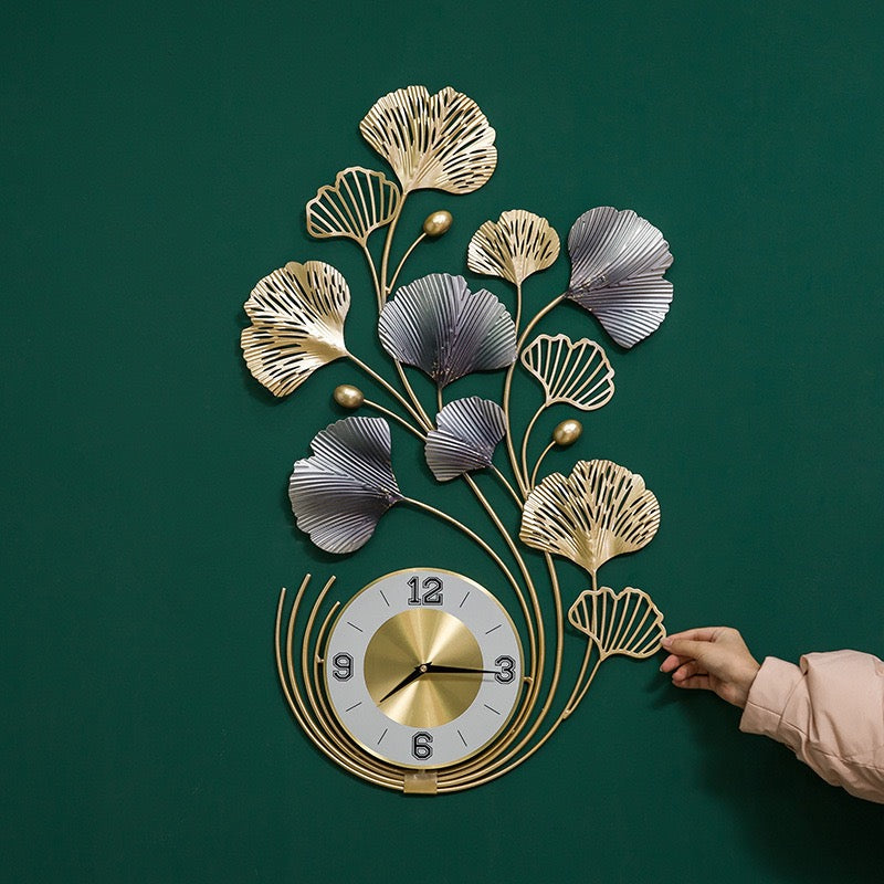 78cm Ginkgo Biloba Wall decoration, big size metal iron crafts, home clock,silent living room, and porch decoration art    Home Decor Supply | Online Retail | ShoreShopper.com
