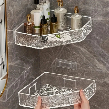 Wall Mount Corner Shelf Glacier Design Clear Bathroom Shelf for Shampoo Soap Storage Organizer Shower Caddy Bathroom Accessories    Home Decor Supply | Online Retail | ShoreShopper.com
