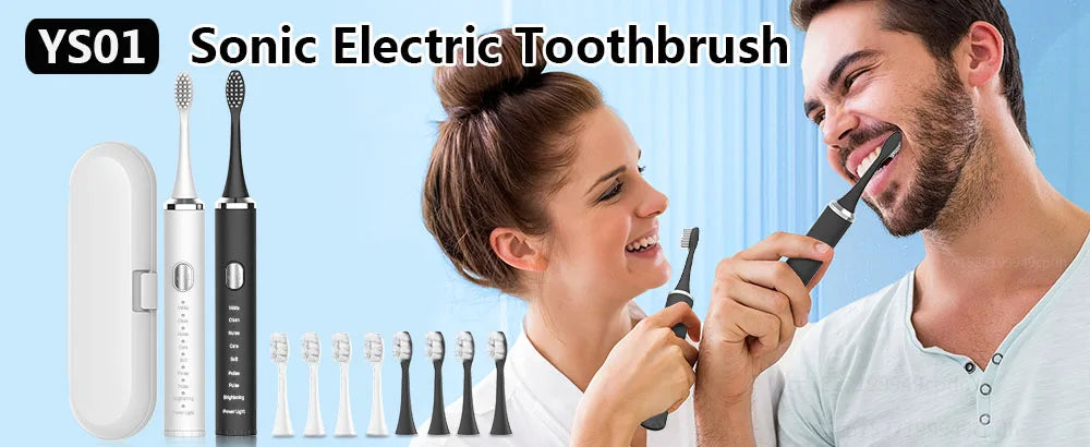 Electric Toothbrush Sonic Electric Toothbrush For Teeth Brushes Vibration Dental Tooth Cleaner USB Rechargeable Tooth Brush Case - ShoreCo.Shop