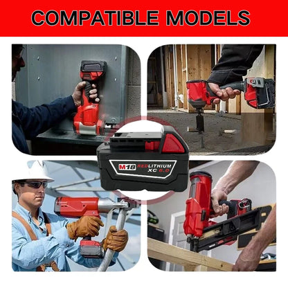 For Milwaukee M18 9000mAh 18V Li-ion Replacement Battery M18B12 For Milwaukee 18V Tool 9.0Ah Rechargeable Battery 6A Charger - ShoreCo.Shop