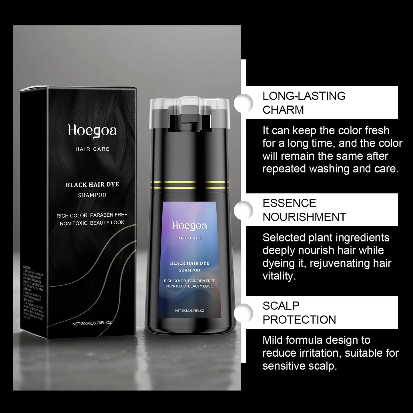 Hair Dye Shampoo for Gray White Hair Coverage 3 in 1 Light Brown DIY Herbal Ingredients Natural Hair Color Shampoo for Women Men - ShoreCo.Shop