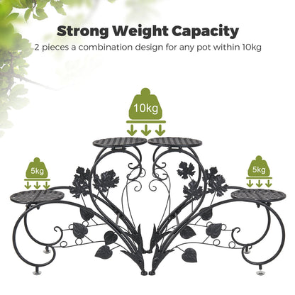 2 PCS Metal Plant Stand Heart-shape Flower Pot Display Holder Garden Support    Home Decor Supply | Online Retail | ShoreShopper.com