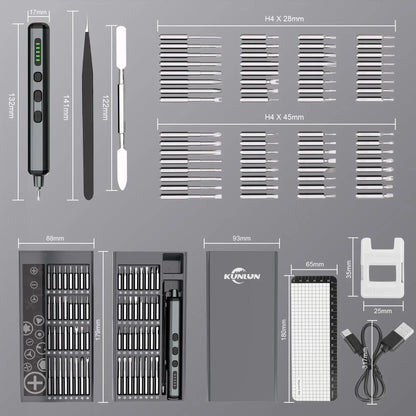 KUNLUN 68-in-1 Mini Electric Screwdriver Set, Small Electric Screwdriver Cordless with 64 Magnetic Bits, 5 Torque Settings,    Home Decor Supply | Online Retail | ShoreShopper.com