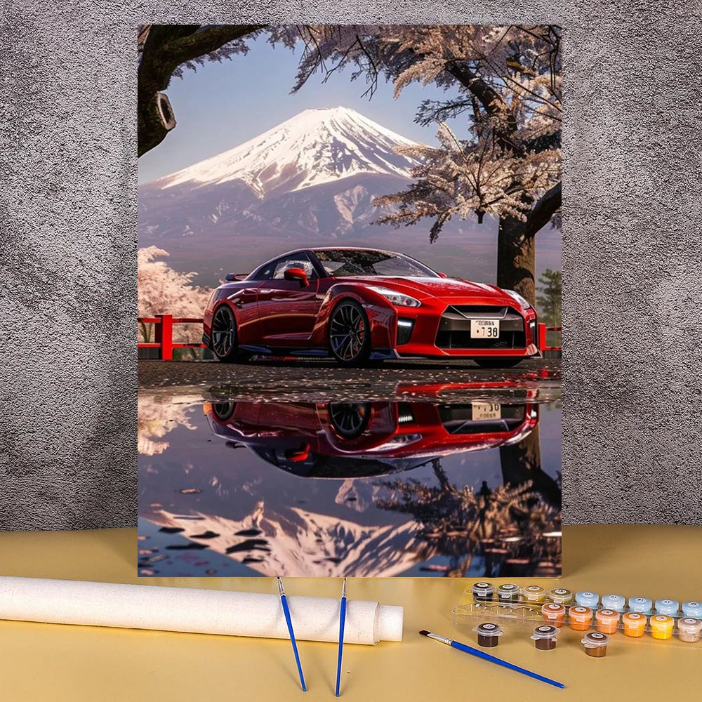 Acrylic Paint By Numbers Red Sports Car  Painting By Numbers On Canvas Coloring By Number For Adults Paint Digital Art    Home Decor Supply | Online Retail | ShoreShopper.com