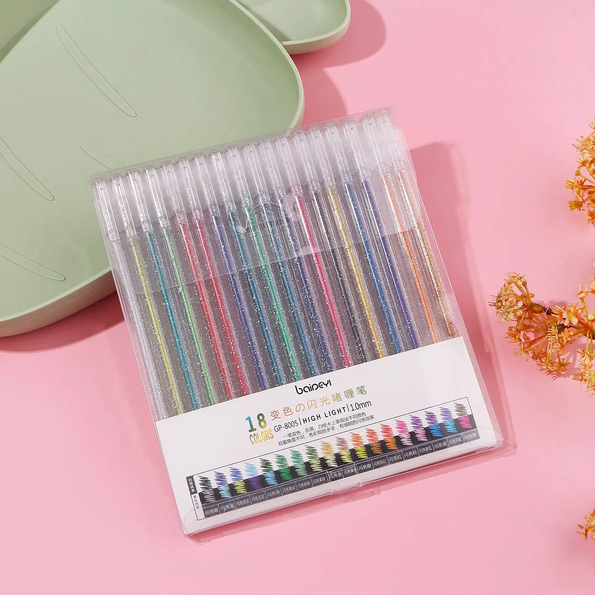 8/12/18 Color Glitter Gel Pen 1.0mm Metal Glitter Color Ballpoint Pen Paper Cardstock Diary Drawing Marking Coloring DIY Art    Home Decor Supply | Online Retail | ShoreShopper.com
