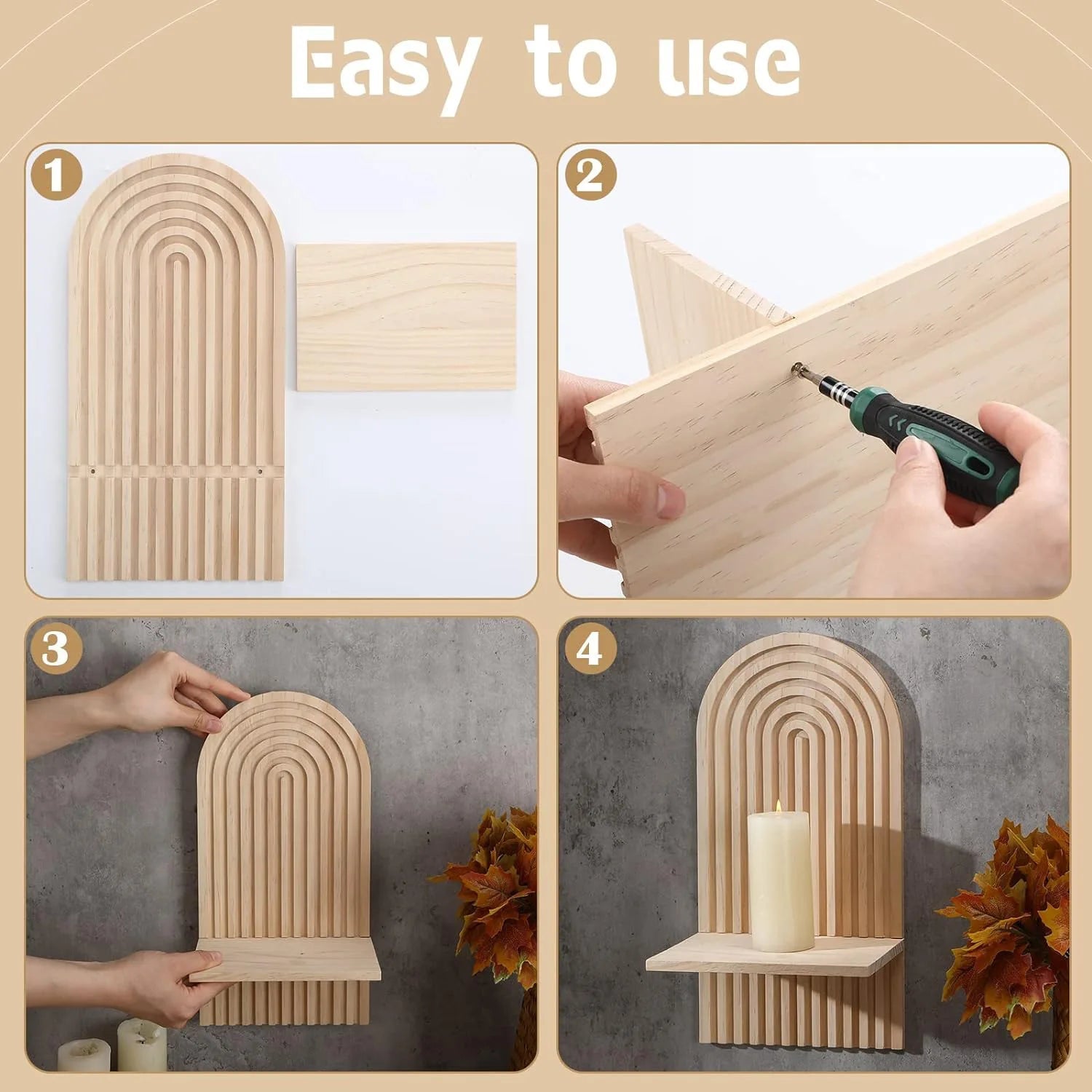 Boho Wooden Shelves for Wall Decorative Book Floating Wall Shelf for Living Room Bathroom Bedroom Classroom Office Nursery Home    Home Decor Supply | Online Retail | ShoreShopper.com