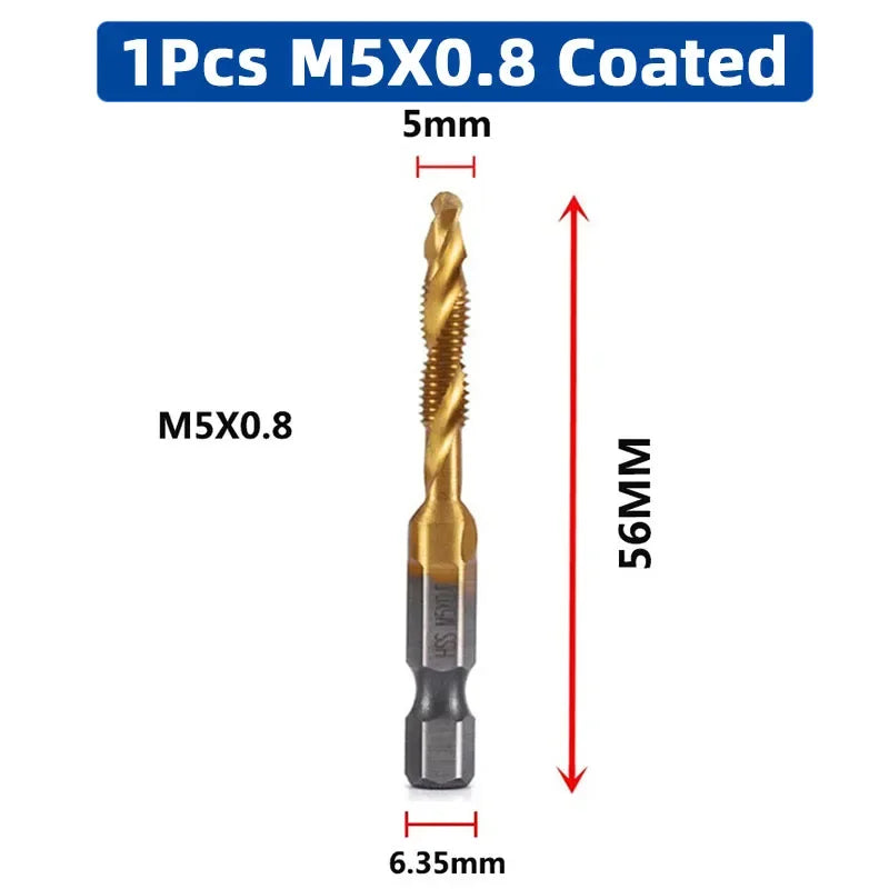 LiYu Shank Titanium Plated HSS Screw Thread Metric Tap Drill Bits Screw Machine Compound Tap M3 M4 M5 M6 M8 M10 Hand Tools    Home Decor Supply | Online Retail | ShoreShopper.com