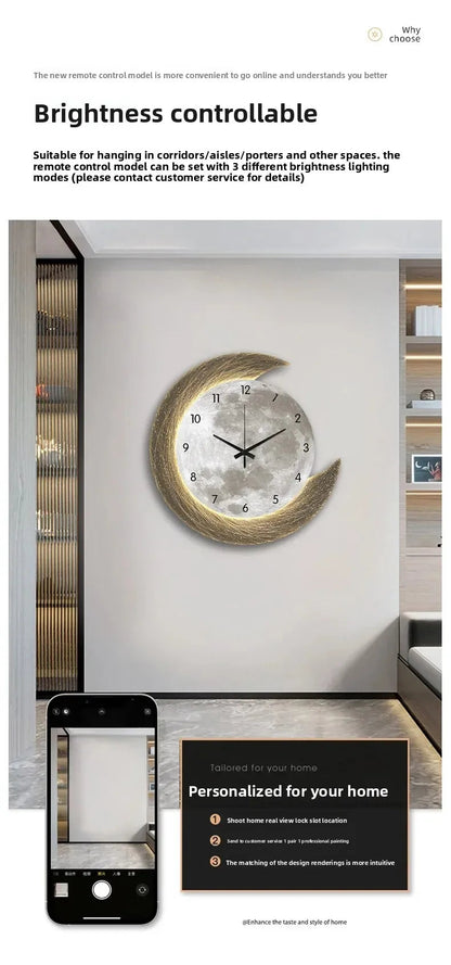 20in LED Light Wall Clock Dining Room Living Moon The Earth Modelling Silent Movement Bedroom Clock Wall Decoration Home Gifts    Home Decor Supply | Online Retail | ShoreShopper.com