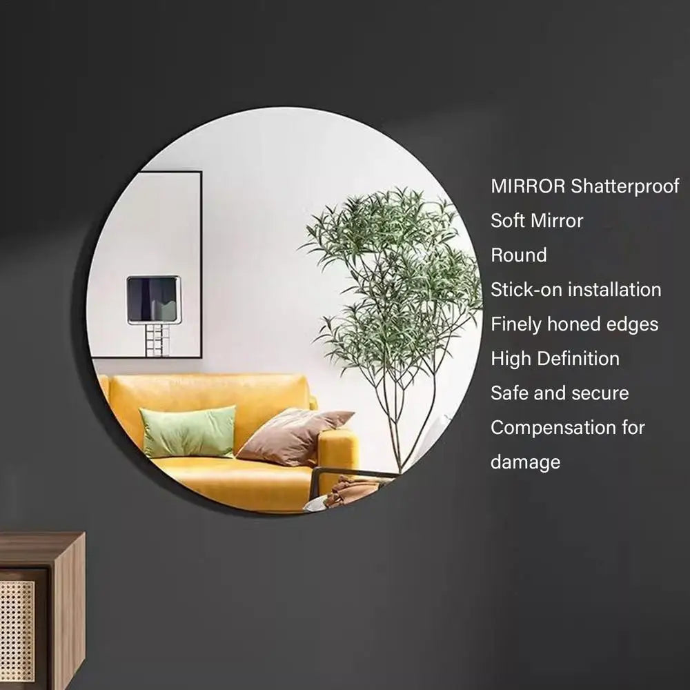 Acrylic Mirror Sheet Frameless Bathroom Wall Mirror Stickers Adhesive Bathroom Vanity Mirrors Waterproof Room Wall Decor For    Home Decor Supply | Online Retail | ShoreShopper.com